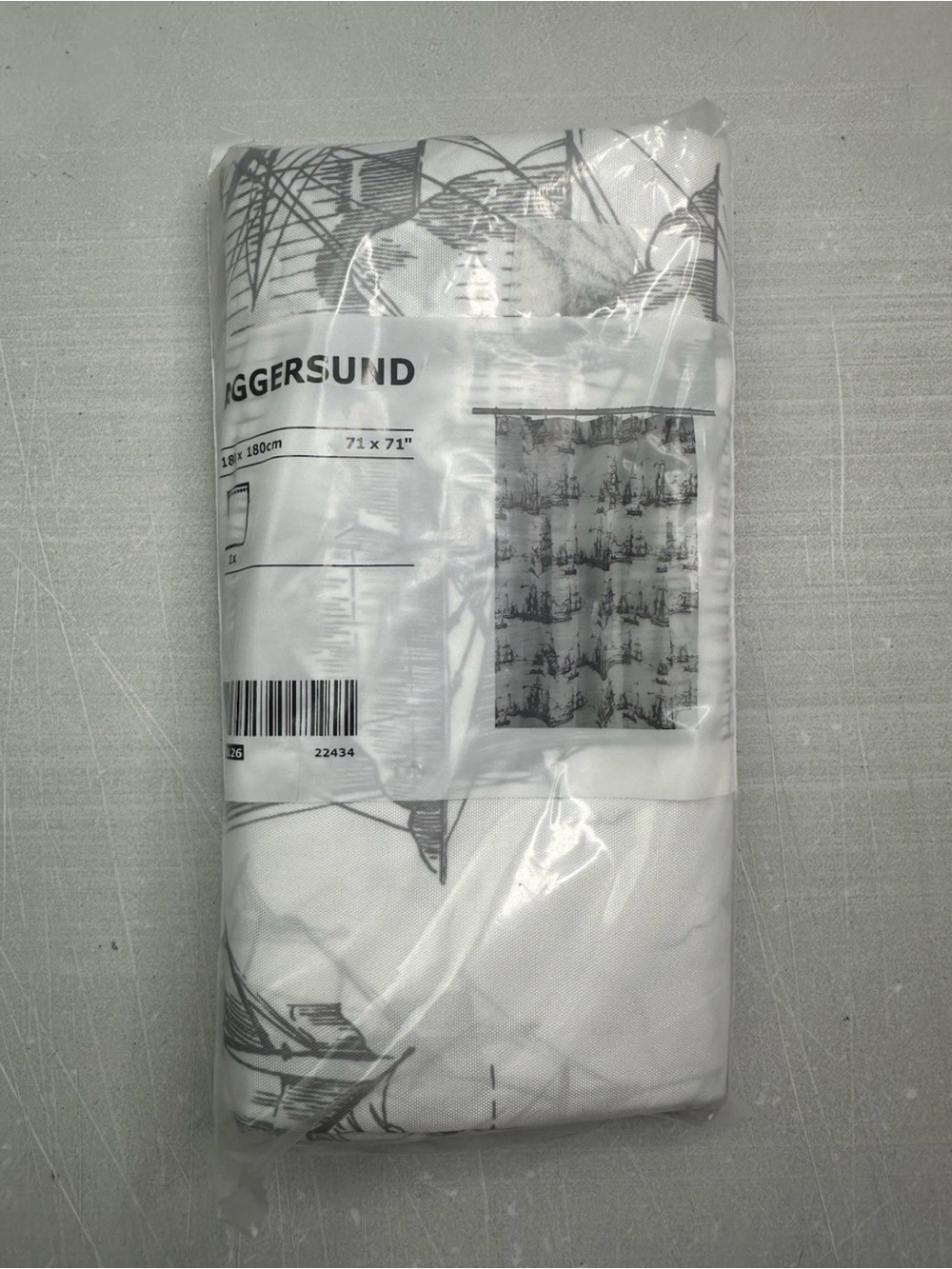 Rare IKEA aggersund nautical shower curtain, new without tags
